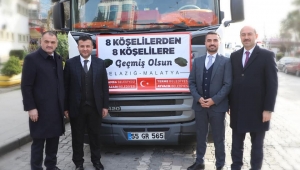 Deprem bölgesine 8 köşelilerden yardım tırı