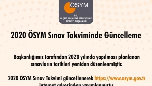 ÖSYM sınav takviminde güncelleme