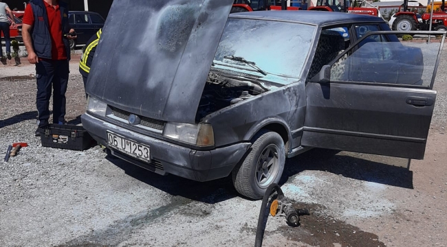 Kırıkkale'de araç yangını