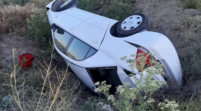 Kırıkkale'de şarampole savrulan otomobildeki 6 kişi yaralandı