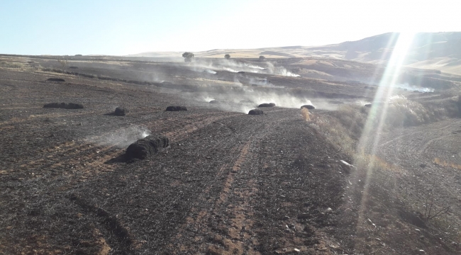 Kırıkkale'de tarım arazisinde yangın 