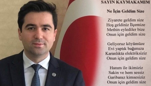 Derdini kaymakama yazdığı şiirle anlattı