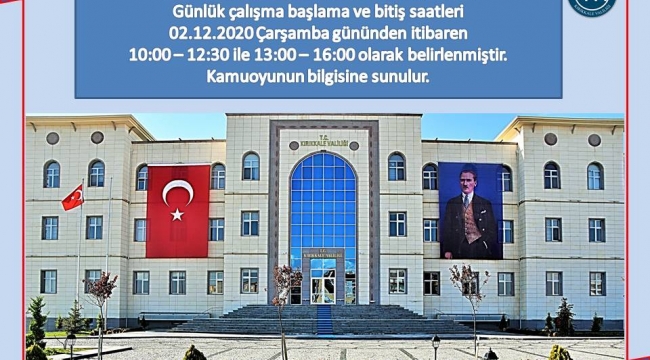 Mesai saatlerinde değişiklik