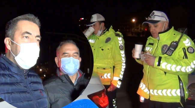 Soğuk havada görev yapan polislere çorba ikramı