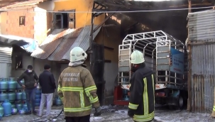 Faciadan dönüldü, tüp yüklü kamyonette yangın