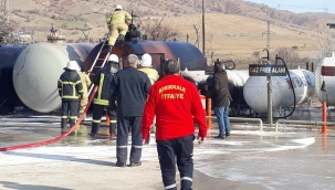 Tehlikeli madde muayene merkezinde yangın