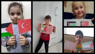Minik yüreklerden Filistin'e destek