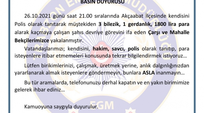 Polisim dedi ama yakalandı