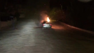 Seyir halindeki otomobilde yangın