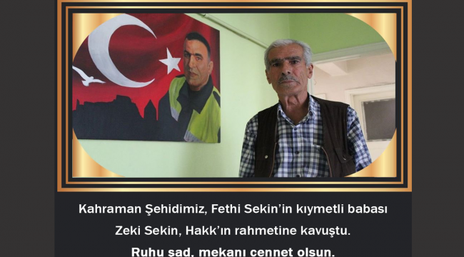 Şehidimizin babası rahmana kavuştu