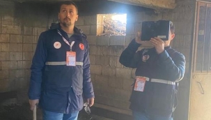 Bölgedeki hasar tespit çalışmalarına Kırıkkale'den destek