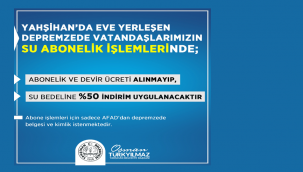 Depremzedelerden su abonelik ücreti alınmayacak