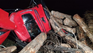 Tomruk yüklü tırla kamyonet çarpıştı ölü ve yaralılar var