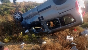 Metrelerce sürüklendikten sonra takla attı