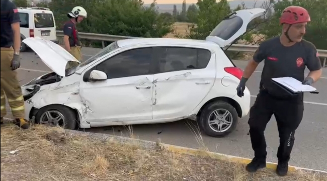 Köpeğe çarpmamak için manevra yapınca devrildi