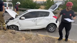 Köpeğe çarpmamak için manevra yapınca devrildi