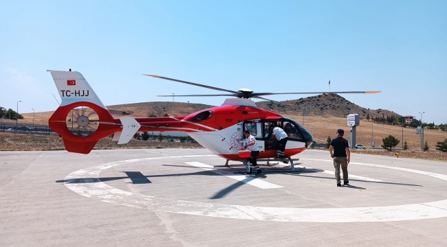 İmdadına ambulans helikopter yetişti