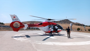 İmdadına ambulans helikopter yetişti