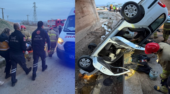 Son Dakika..! Otomobil köprü boşluğuna düştü