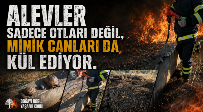 Yavrularıyla alevler içinde kaldı